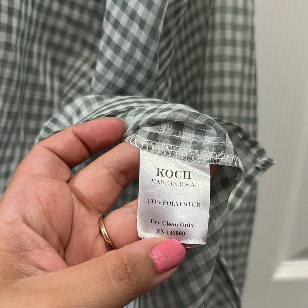 KOCH plaid sheer lightweight top women’s size small - Picture 3 of 3